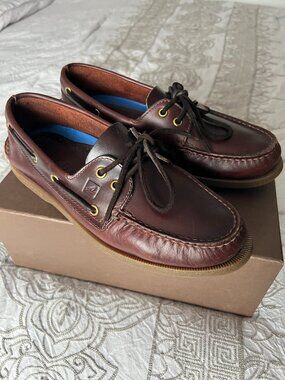 Sperry Men's Authentic Original 2 Eye Boat Shoe in Amaretto Brown Size 8.5 Men